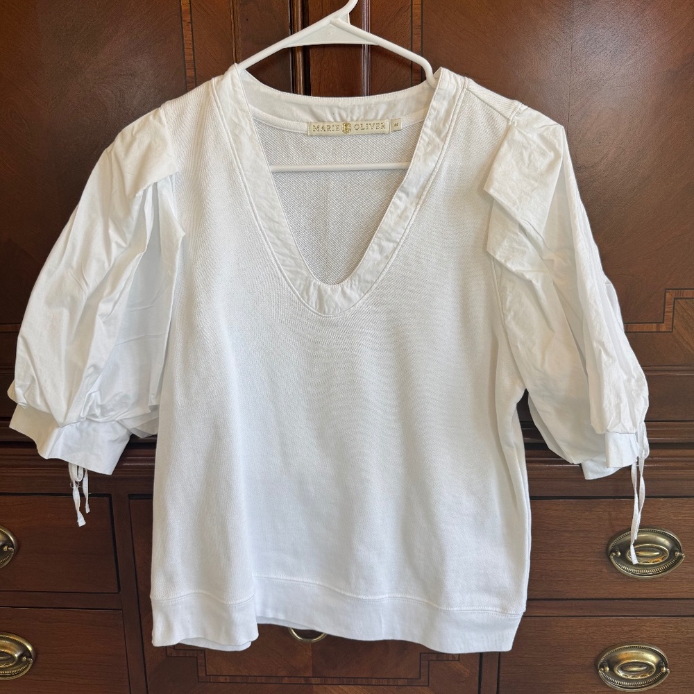 MARIE OLIVER - Viva Popover in cool white - size M